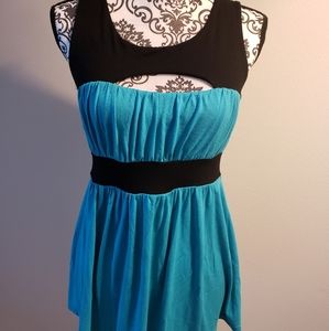 Blue Peep hole blouse